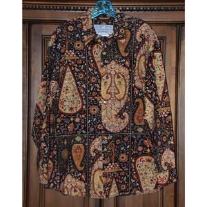 Bellows Brut Le Garage RARE Paisley Button Down Designer Shirt Size Large